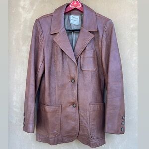 Vintage Leathers by New England Jacket Co. 70's Brown Blazer